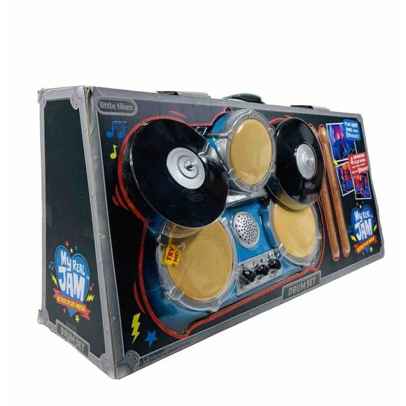 Little Tikes My Real Jam Drum Set With Bluetooth Toy Drums With Drumsticks And C - Picture 6 of 7